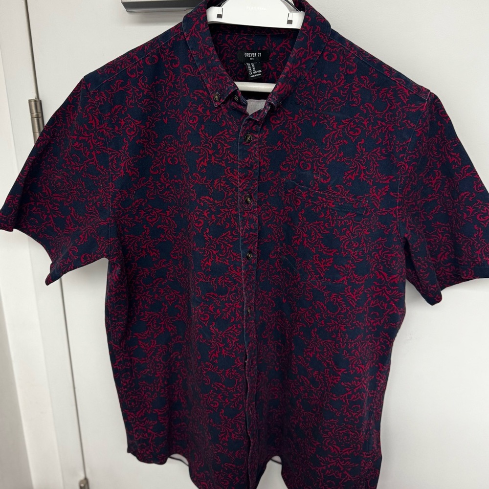 Black and Red Patterned Men's Shirt
